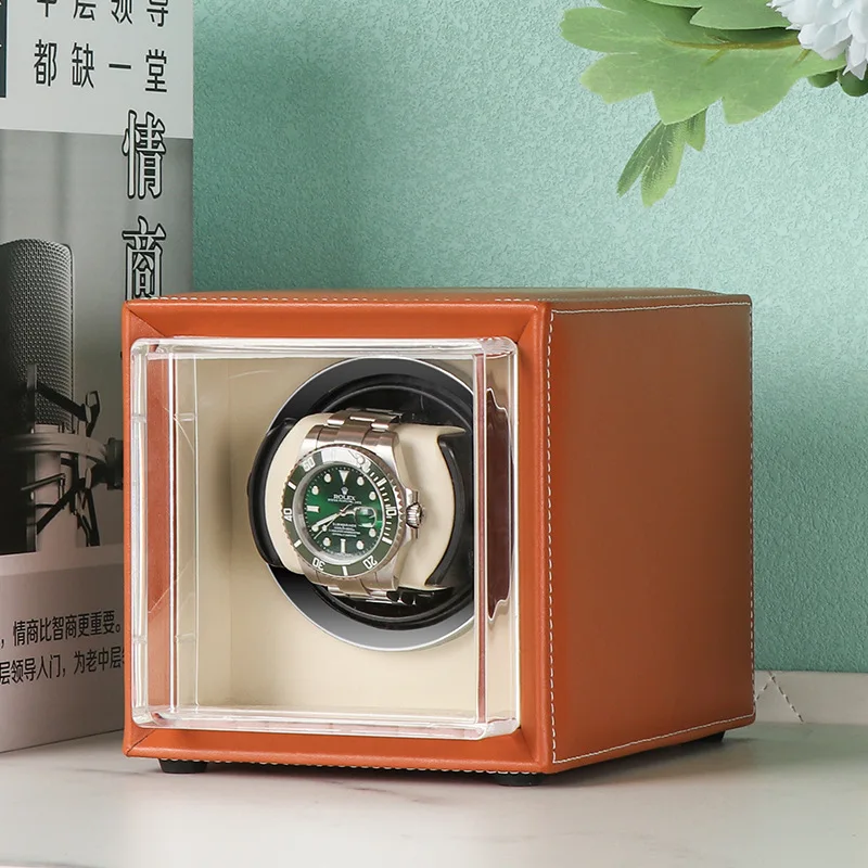 Automatic Watch Winder Box Mechanical Storage Display Watch Organiser Box with Zero Magnetism Rotating Safe Deposit Boxes