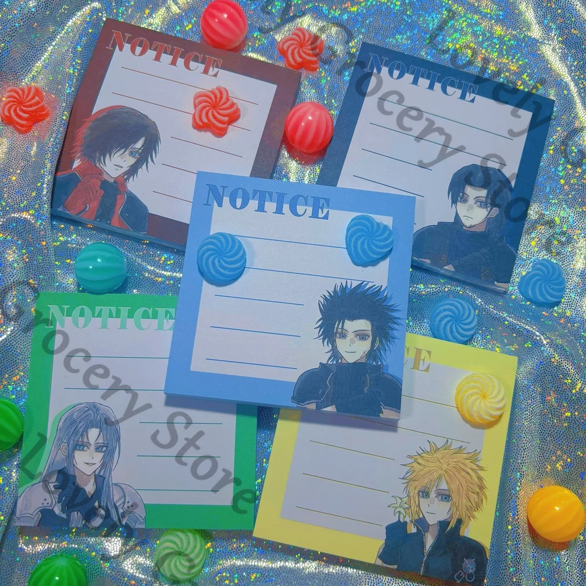 أنيمي Sephiroth سحابة الفتنة زاك · الجنية تيفا لوكهارت نشأة · Rodos الملائكة هيولي تأثيري الكرتون مذكرة الوسادة لزجة ملاحظة هدية #6