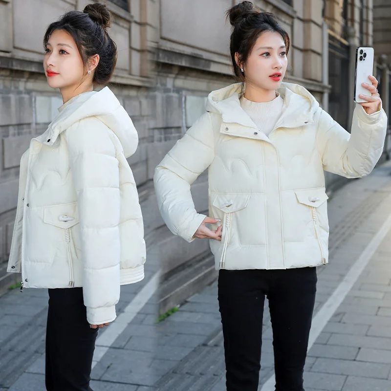 Women\'s Thick Warm Down Cotton Jacket 2021 New Winter Coat Female Parker Glossy Cotton Padded Jackets Mid Long Hooded Outerwear