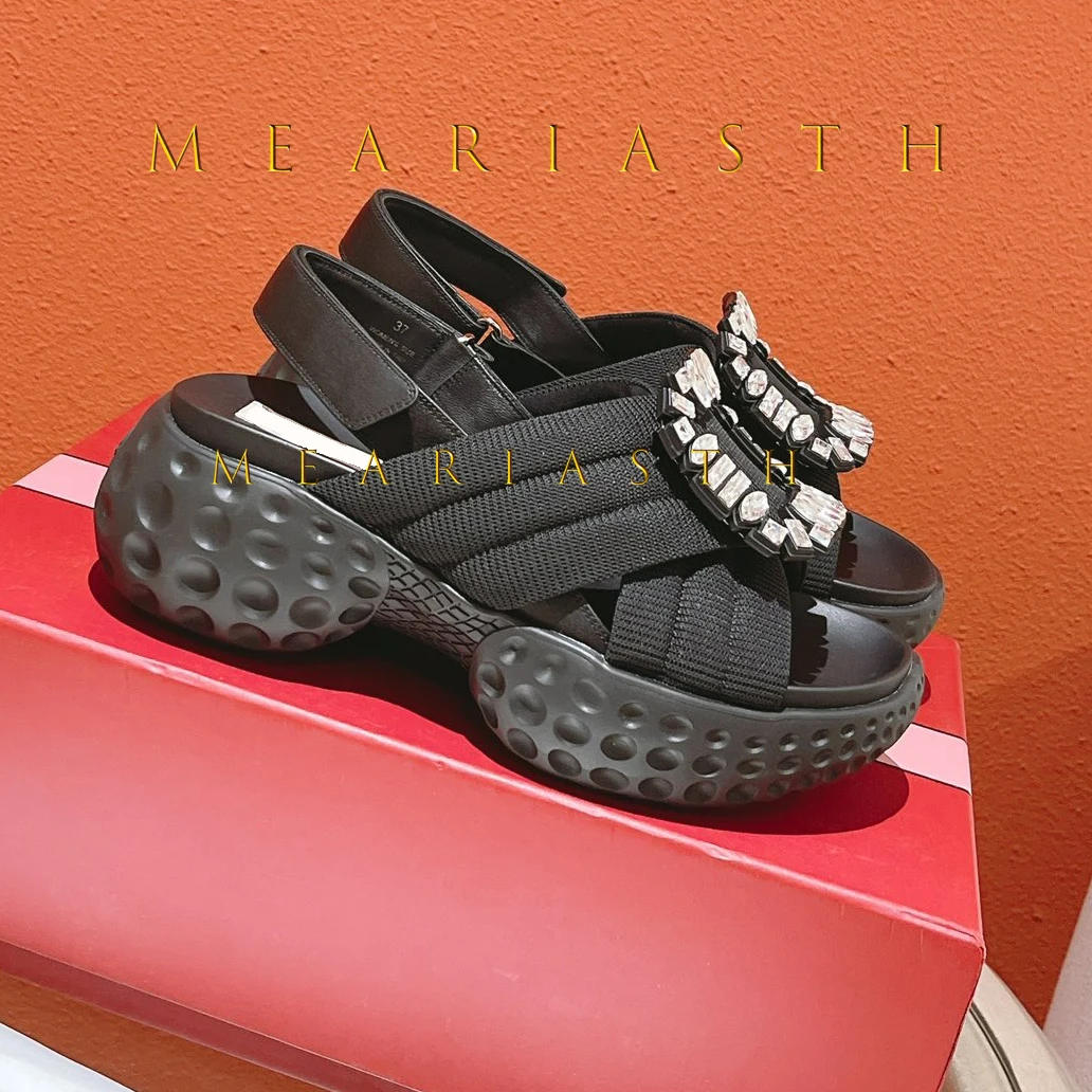أحذية النساء Size35-41 الصنادل الكريستال سوبر عالية الكعب المفتوحة تو منصة مسطحة مضخات مطوي أحذية مصممين Zapatillas De Mujer