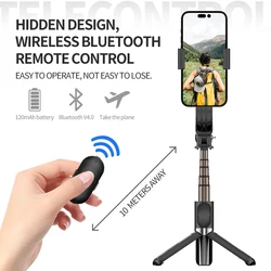 Handheld Gimbal Stabilizer for Smartphone 1-Axis with Selfie Stick Tripod Stand Wireless Bluetooth Remote for iPhone Android