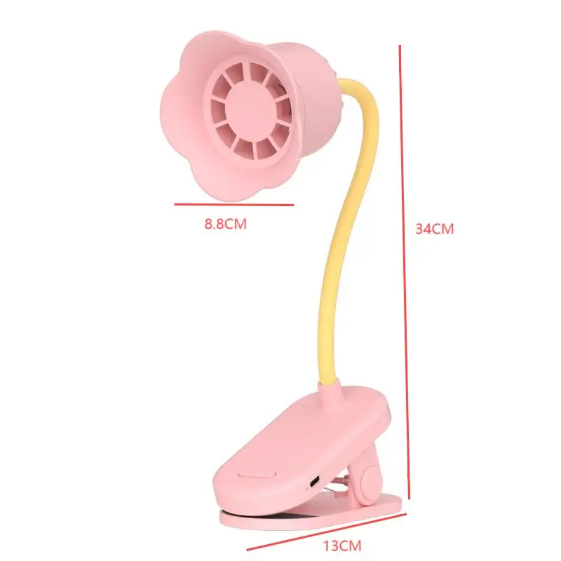 3-Speed Wind Chime Flower Clip Fan with Aroma Pad - Adjustable Angle, Portable Desk & Clip-on Fan - Perfect for Home Office。F12