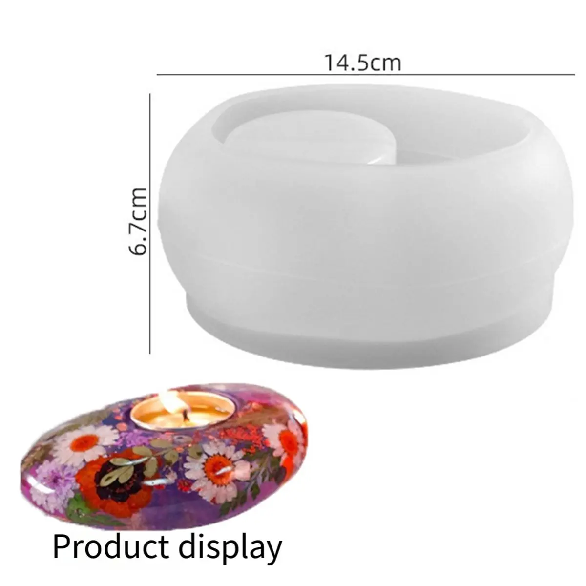 【2026 TOP Global】▼△◑4pcs Epoxy Resin Candlestick Silicone Mold for DIY Home Decor, 3D Flower Potted Ornament
