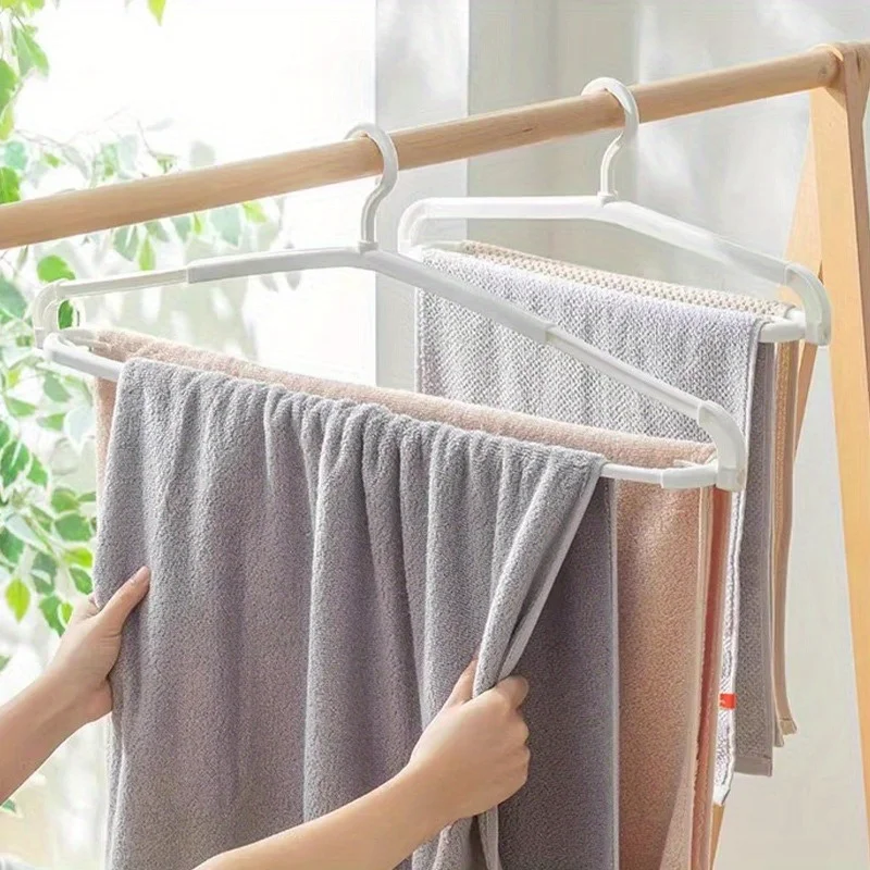 1pc Extendable Plastic Clothes Hanger with Bra Holder | Multi-Functional Closet Storage Hook for Towels | Coats and Lingerie