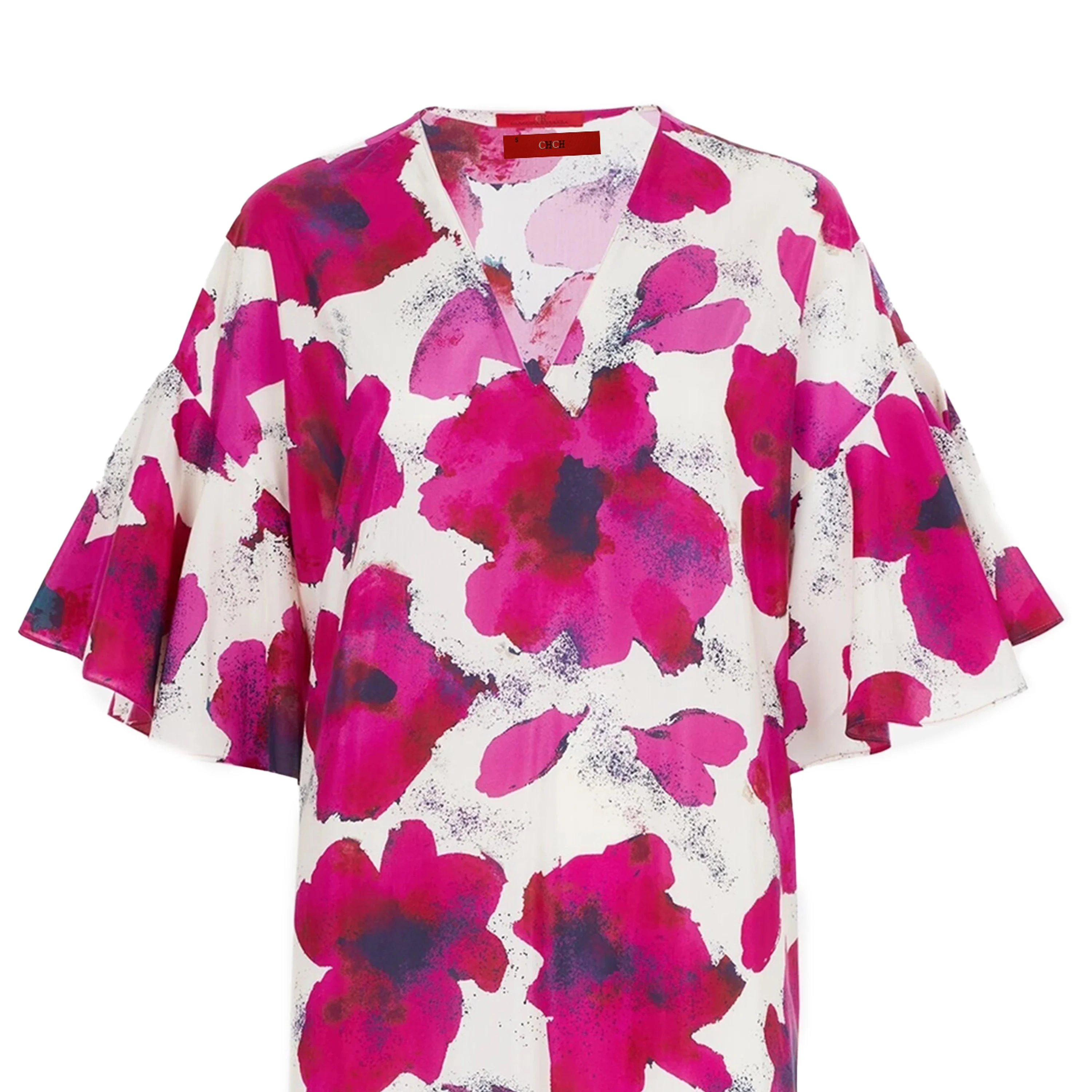 CHCH 2024 elegante Maxi abito floreale Lady Fashion scollo a v abiti a vita alta donna Chic Street Robes