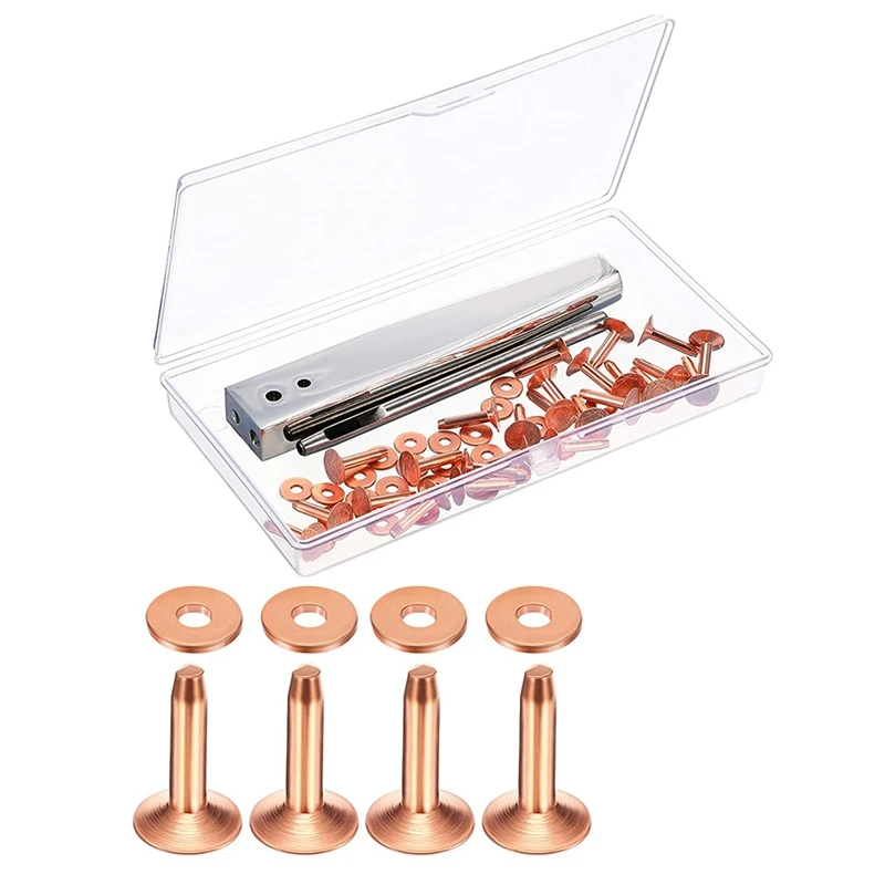 Rivetti e sbavature in rame pelle rivetto in rame perforatore Kit in pelle fai da te per cinture portafogli collari prodotto in pelle