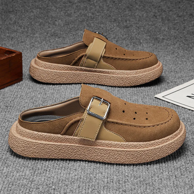 

Summer Closed Toe Baotou Slides Anti Slip Breathable Soft Sole Trendy Casual Indoor Home Outdoor Beach Daily Leisure Slippers
