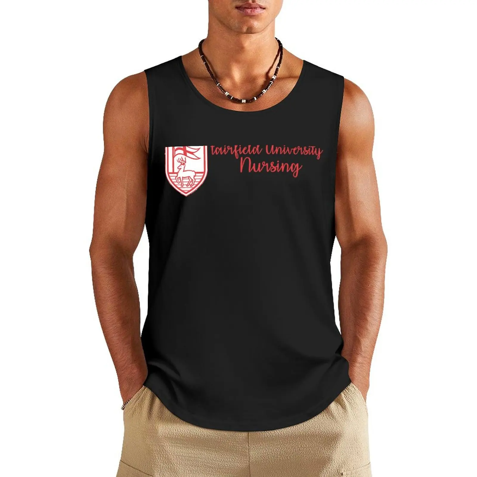 

Fairfield University Nursing Tank Top Gym man Vest male men clothing