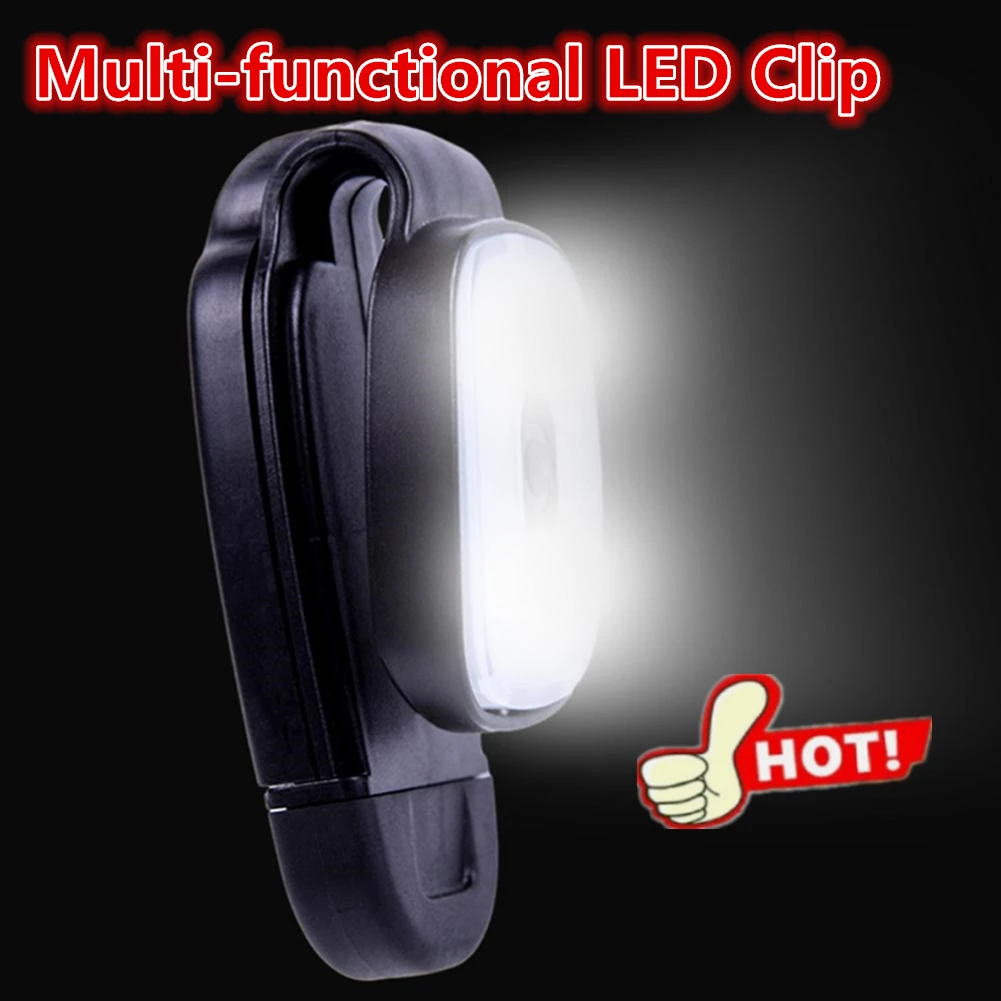 LED Clip Flashlight 4 Lighting Modes USB Rechargeable Clip On Light Safety Warning Running Lights for Night Walking Fishing