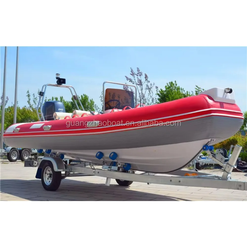 17ft 5.2m قارب صيد صلب قابل للنفخ مع محرك للبيع RIB520B