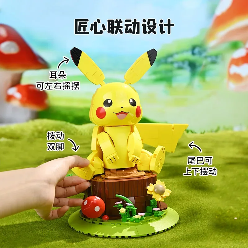 In Stock New Product Wonderful Keeppley Pok É Mon Cute Pikachu Building Blocks Trendy Play Assemble Movable Ornament Model Anime