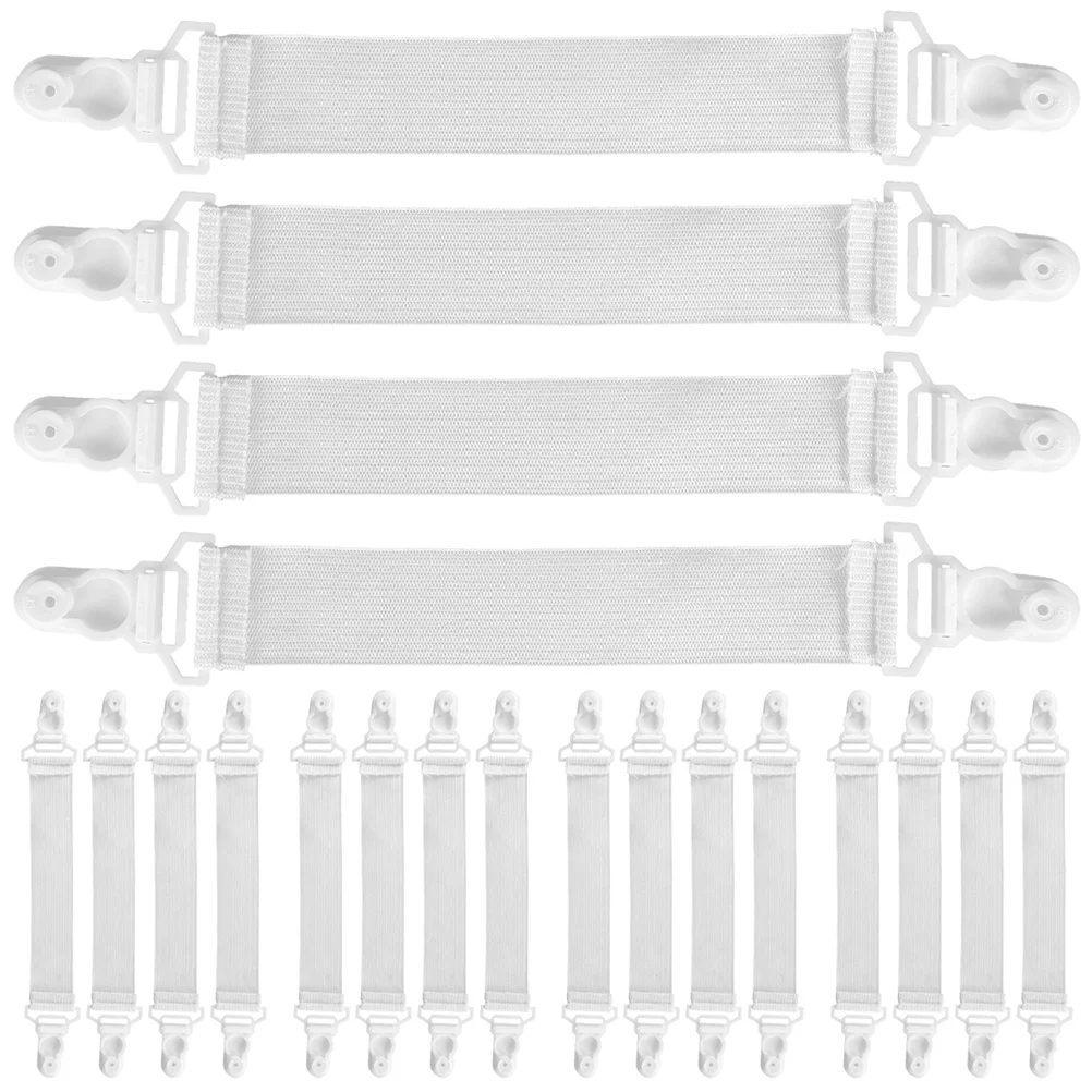 

20Pcs Bed Sheet Fasteners with Strong Grip Holders for Flat Fitted Sheets and Mattress Covers No More Slippage