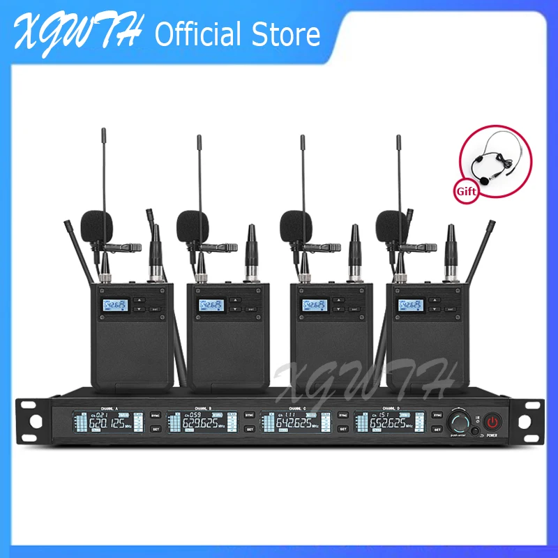 Wireless Microphone Adjustable UHF Karaoke Handheld System Mic Condenser Cardioid Gooseneck Headset Lavalier Lapel Mic