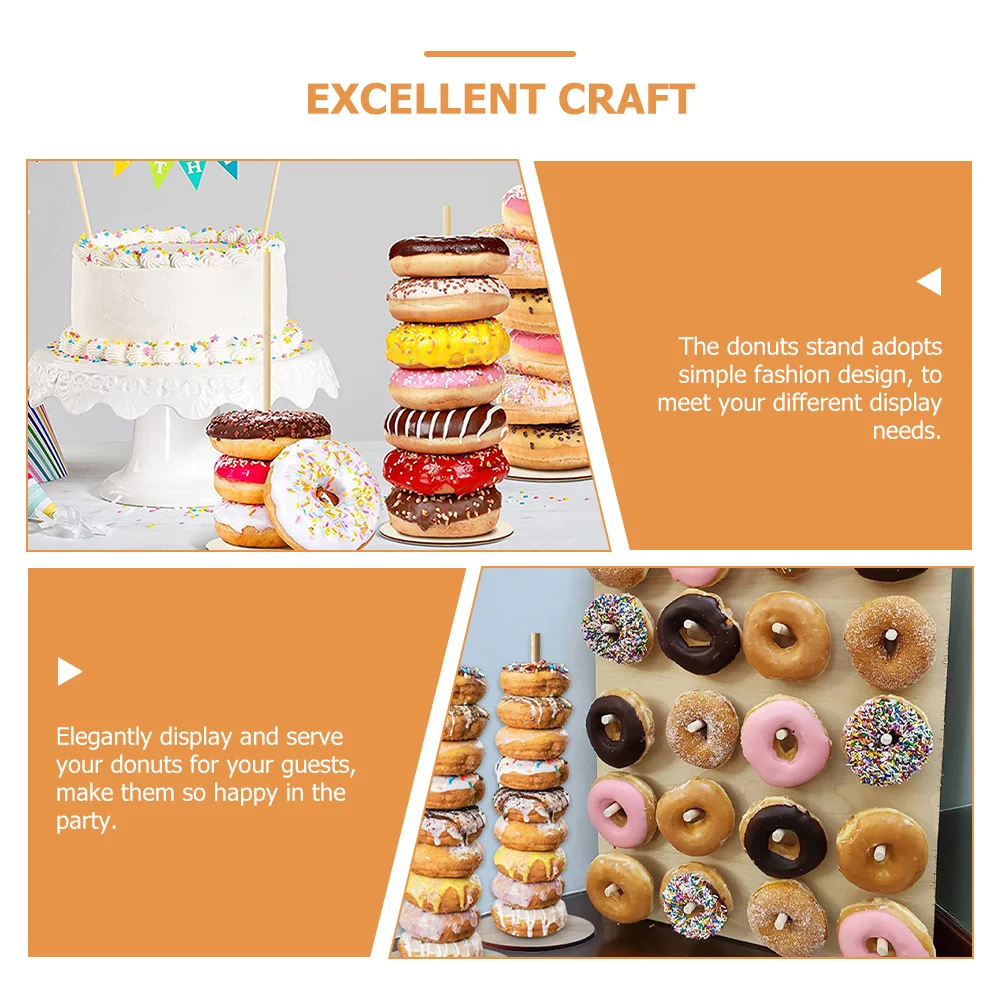 

4pcs Display For Desserts Bagels Donut Tower Stand Treat Table Display Cake Stand Macaron Holder Party Donut Supplies