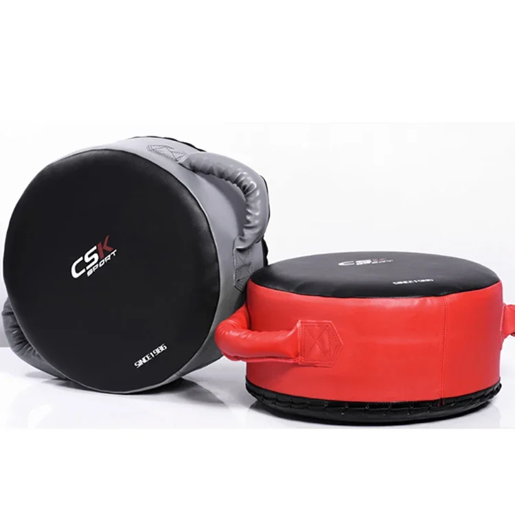 

Leather Boxing Focus Kick Pads Round Kick Shield Leather Punch Shield Focus Strike Pad for Boxing MMA Round Sparring Gear