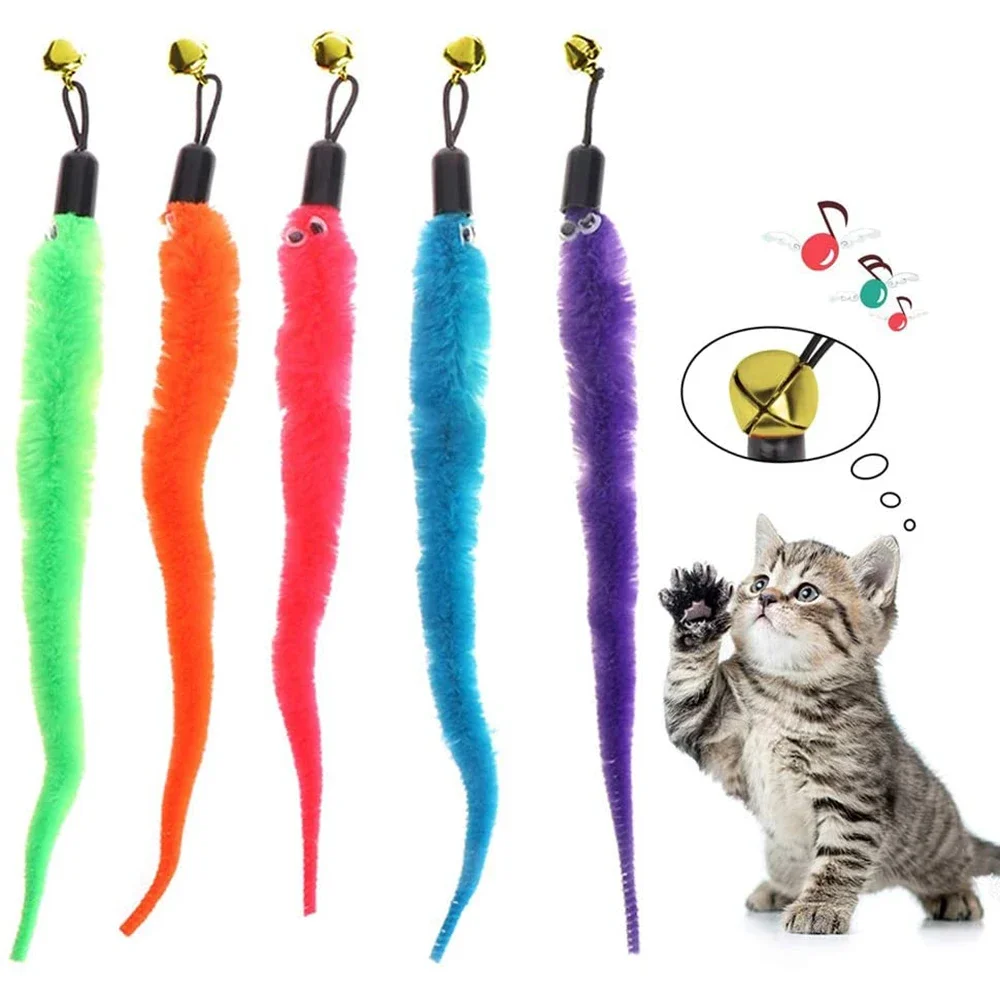 Retractable Cat Toys Wand Teaser Refills Interactive Cat Feather Toy for Cat Kitten Having Fun Exerciser Playing