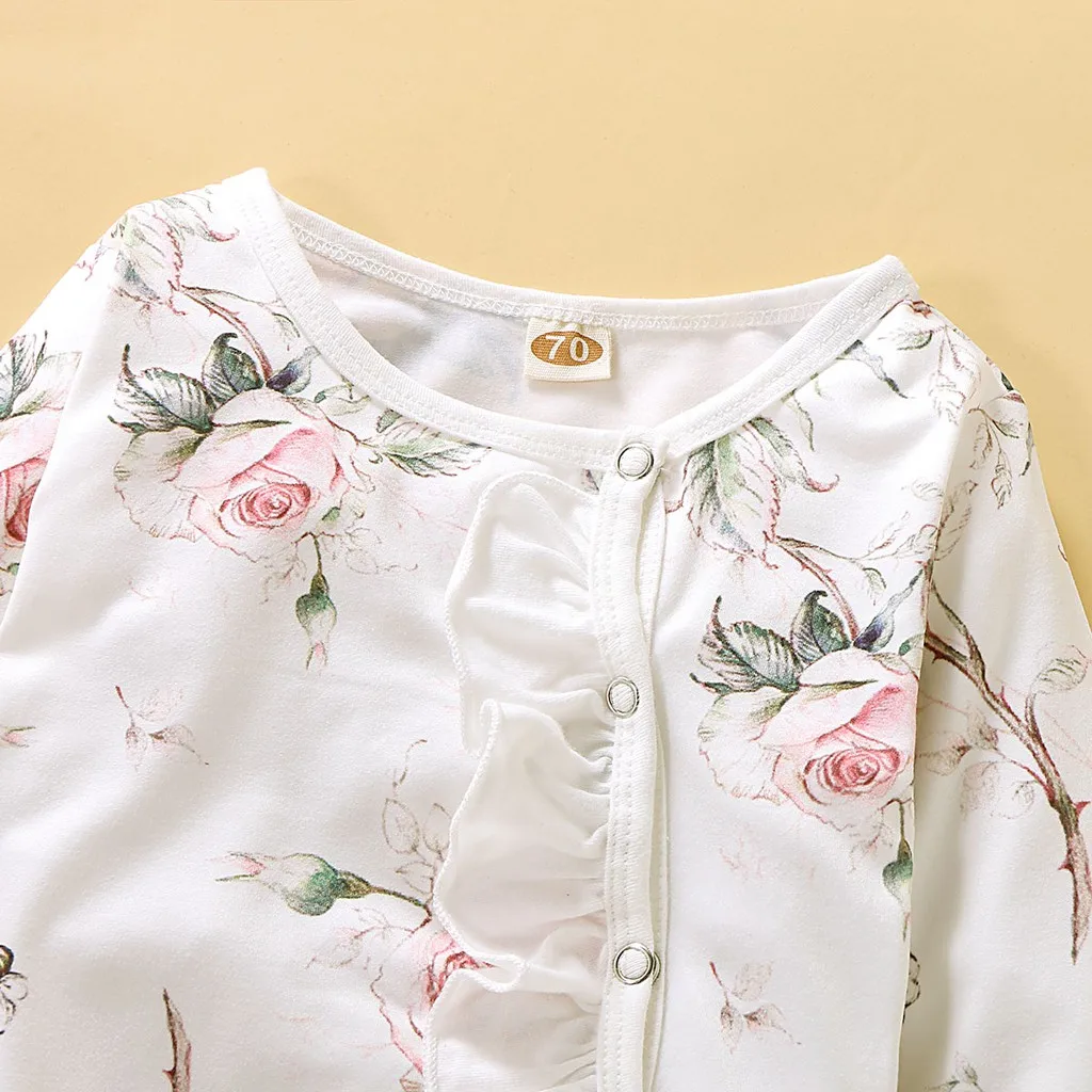 2024 Autumn Baby Onesie Newborn Baby Girl Floral Print Long Sleeve Cute Romper for Infant 0-18 Months Jumpsuits Toddler Girl