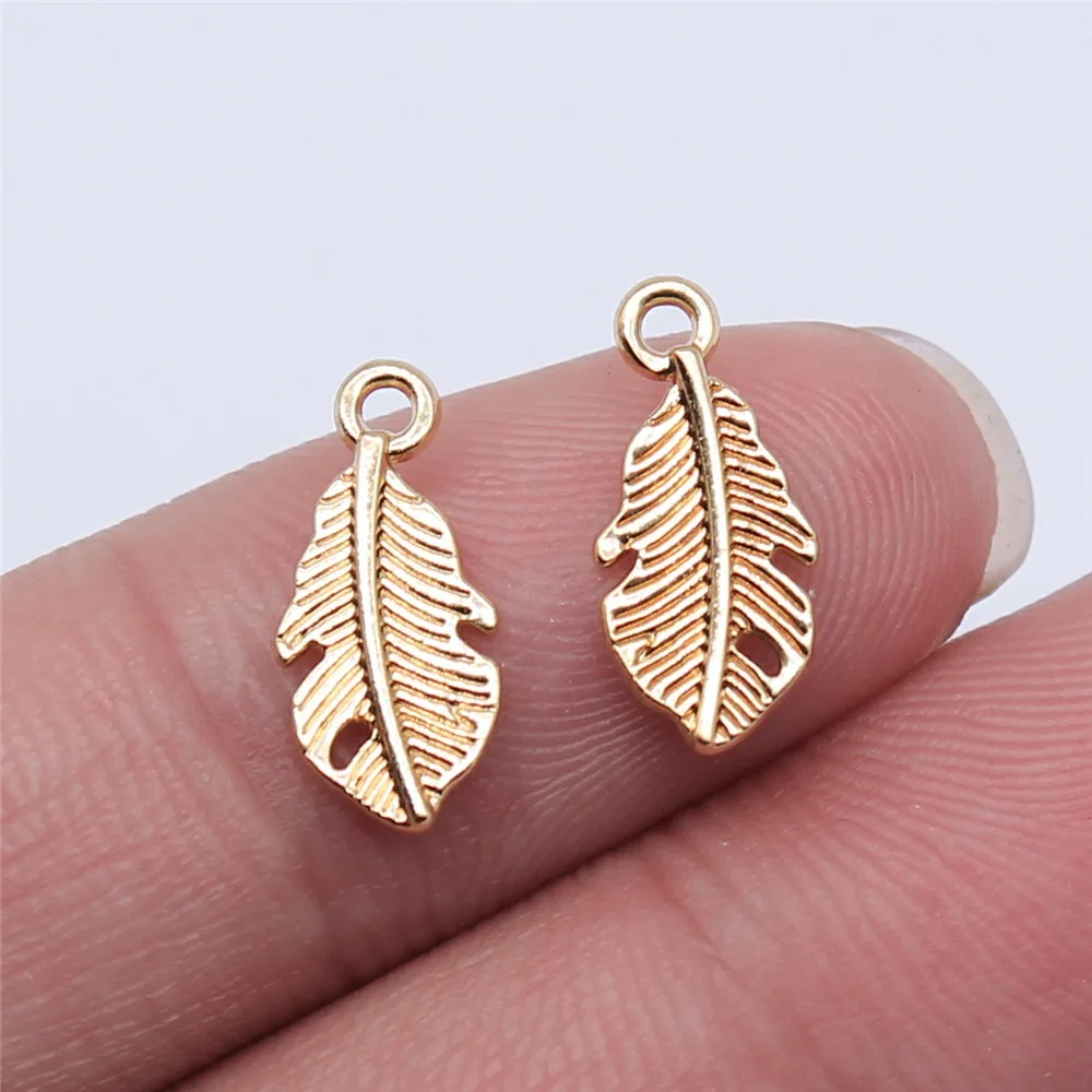 20pcs Feather Charms For Jewelry Making Antique Bronze Silver Color Pendants DIY Crafts Making Handmade Jewelry Findings