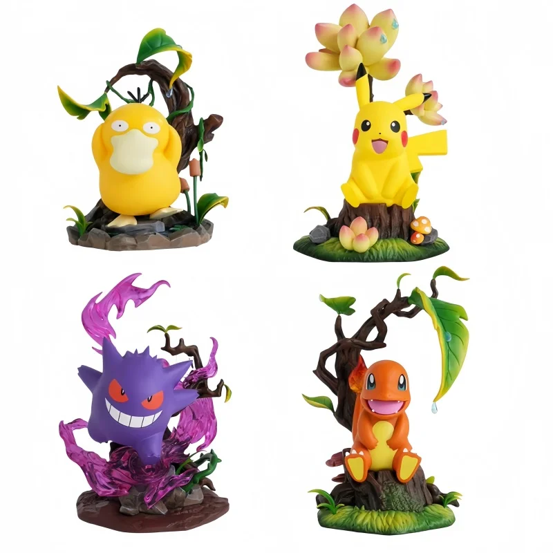 pokemon-anime-action-figures-gengar-pikachu-psyduck-charmander-scene-series-model-figure-home-model-ornament-decoration-toy-gift