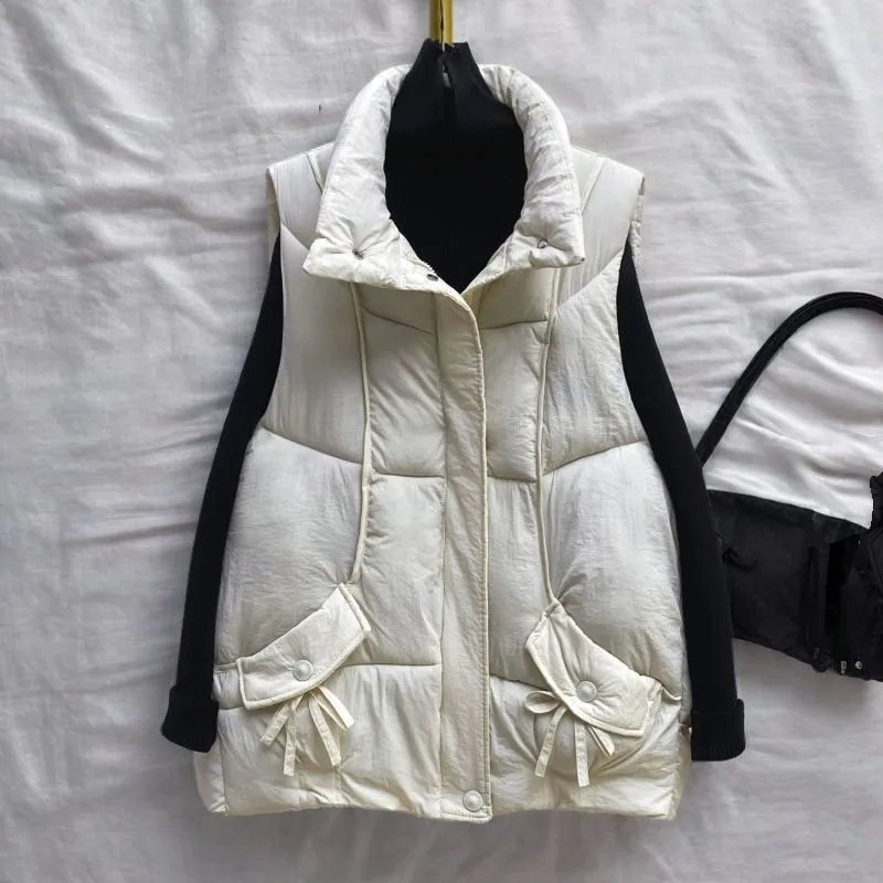 الدهون ملم المرأة أسفل القطن سترة معطف 2025 الخريف الشتاء جديد الإناث مزاجه جوكر تانك ماجيا سترة الرياضة معطف غير رسمي