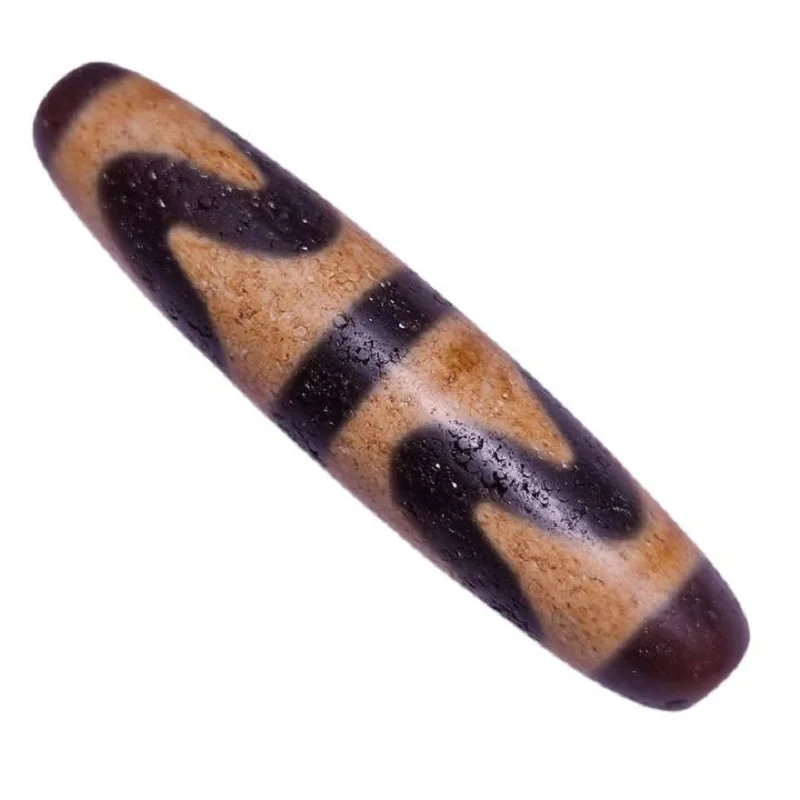 Tibet Genuine Natural agate Horseshoe Pattern Weathered old Beads Double tiger tooth Dzi Necklace Pendant DIY Accessories