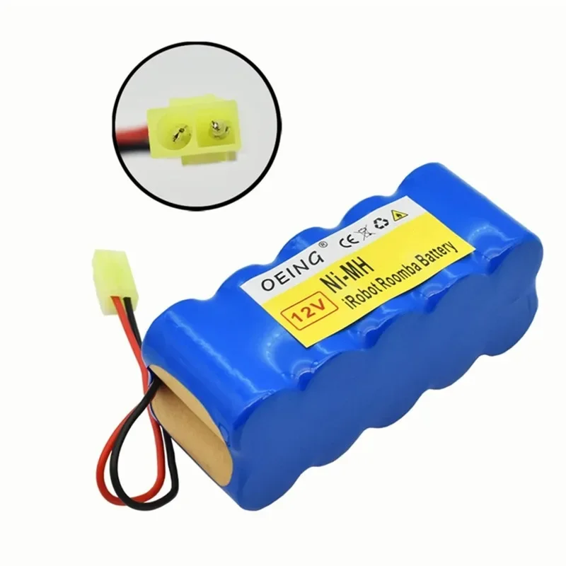 12V SC Ni-MH 6000mAh Rechargeable Battery for Rowenta, Robot Vacuum Cleaner, 12V, RH5488, RH846301, RH846901, RS-Rh5205