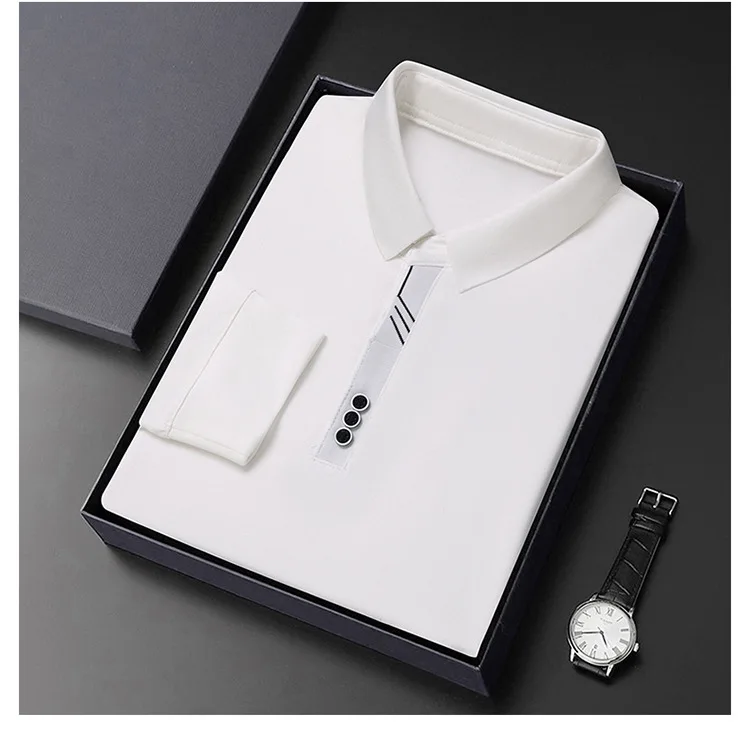 New men's long-sleeved button-down shirt for spring and autumn. Casual business shirt. Exquisite fitted design. Breathable workw