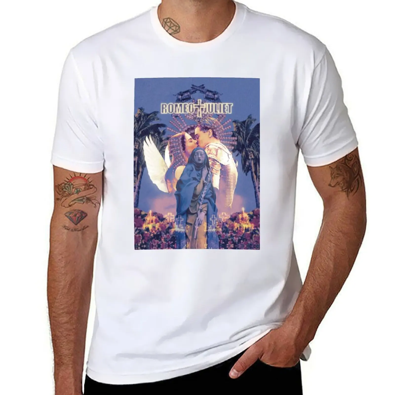 

romeo + juliet (1996) poster T-Shirt cotton tshirt 100% man t shirts cotton t shirt man plain T-shirt