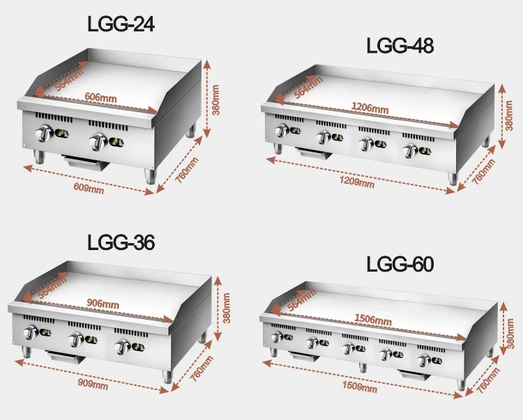 

Commercial Gas Bbq Grill Griddle Fryer Thick Grill Plate Gas Flat Stainless Steel Gas Griddle Teppanyaki Griddle