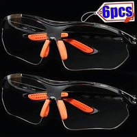 6/1PCS Safety Goggles Eye Glasses for Cycling Working Women Men Clear Eye Sand Prevention Anti-Splash Wind Dust Proof Eyewears