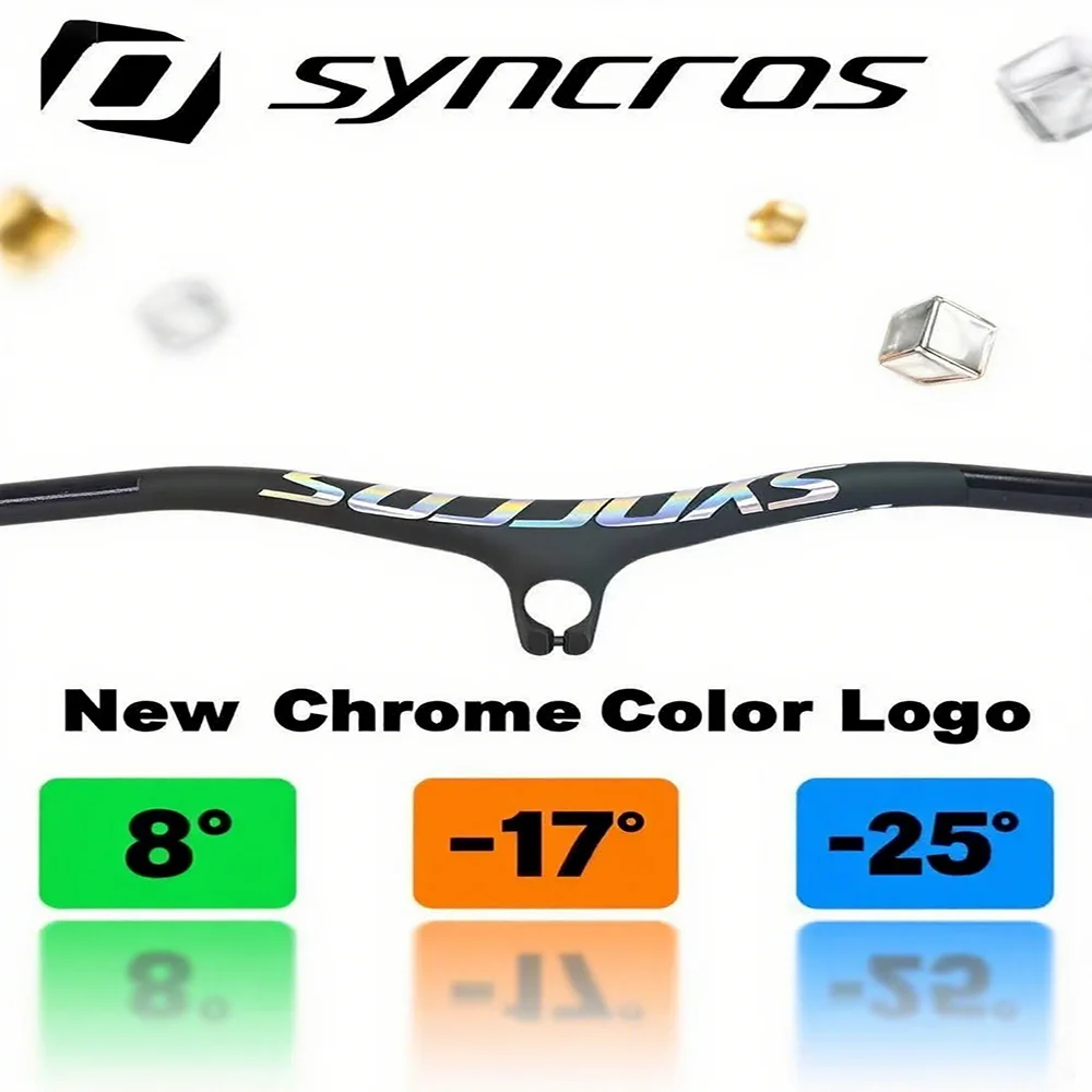 

Интегрированный руль Syncros MTB с хромированным логотипом, рули для шоссейного велосипеда из углеродного волокна с титановыми винтами FRASER IC SL 8-17-25