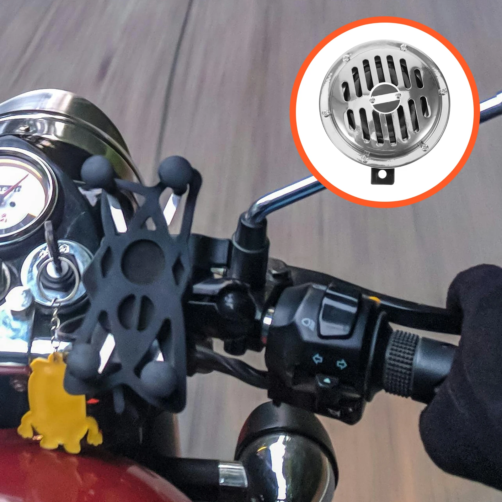 

1 Pair Motorcycle Horn Replacement Durable Waterproof Metal Loud Speaker 12V Basin Design Atv Scooter Compatible Horn For