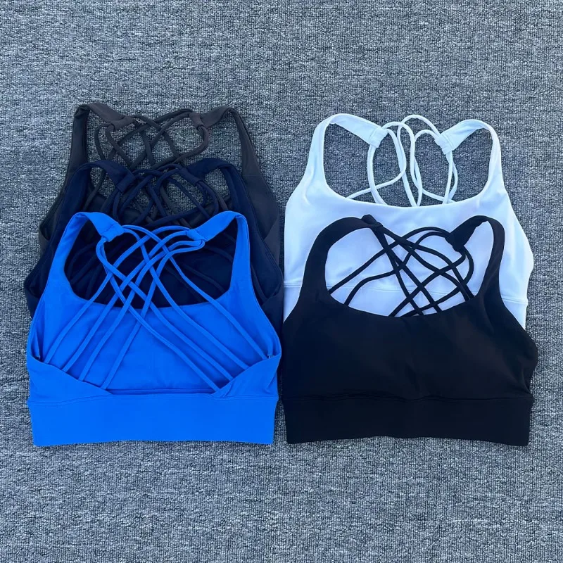 

Спортивный бюстгальтер для фитнеса на открытом воздухе для женщин, настраиваемый логотип, пуш-ап, с перекрещенной спиной, противоударный укороченный топ для бега в тренажерном зале, тренировки, йоги