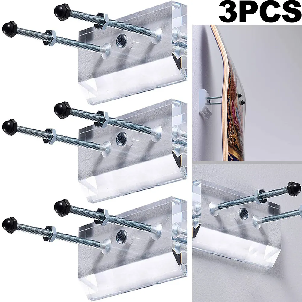 

3Pcs Skateboard Wall Mount Longboard Deck Hanger Display Stand Storage Holders