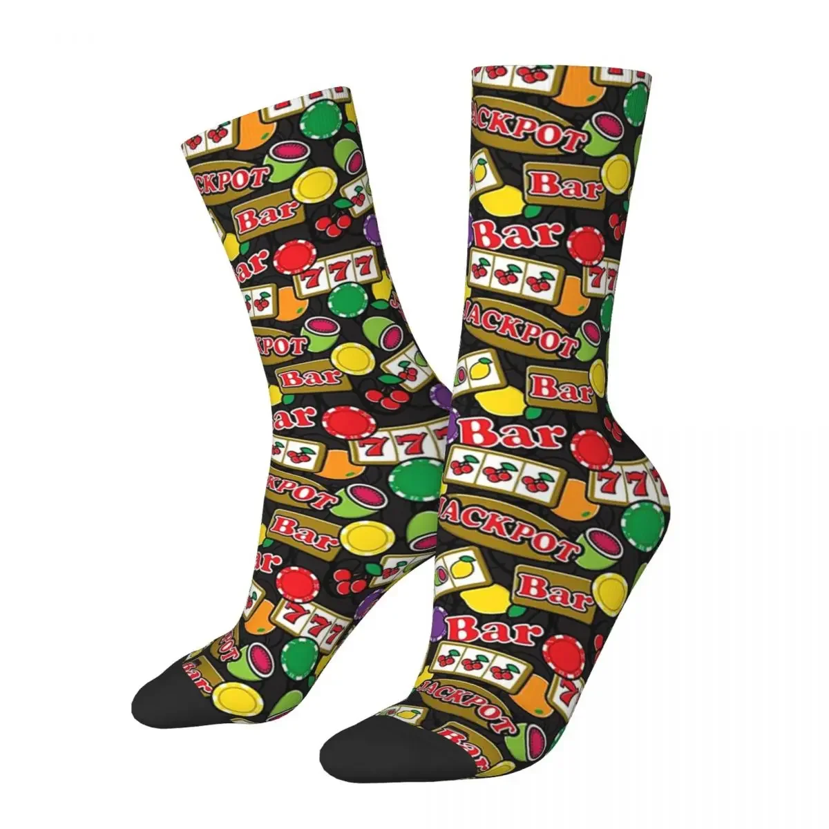 

Casino Jackpot Lucky Slot Machine Fruit Slots Pattern Socks Harajuku Sweat Absorbing Stockings All Season Long Socks Accessories