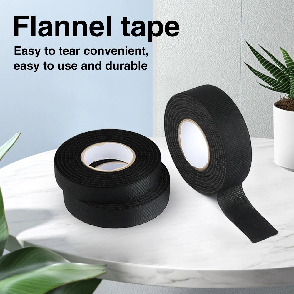 15M Heat-resistant Flame Retardant Tape Adhesive Fabric Electrical Tape For Automotive Cable Harness Wiring Loom Protection