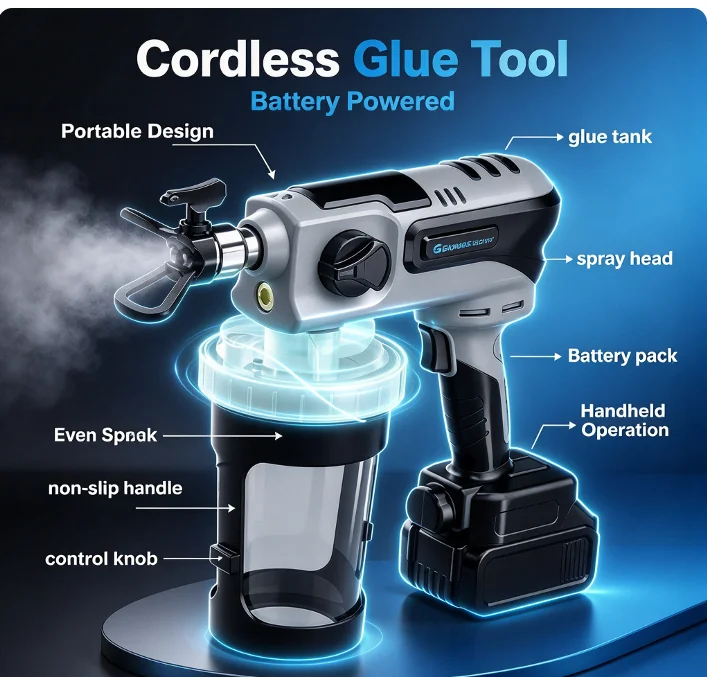 DIY Cordless Paint Sprayer Handheld High Pressure Airless Electric Lithium Battery Spray Gun Small Home Wall Latex Coating Machi