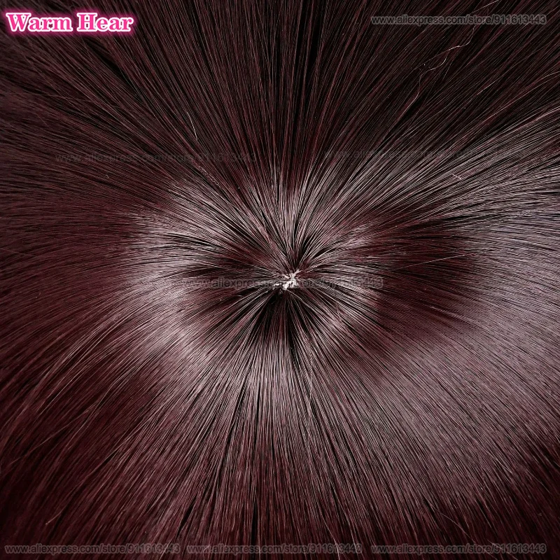 أنيمي ساشا براوس طويل 40 سنتيمتر بني داكن ذيل حصان تأثيري أنيمي شعر مستعار مقاومة للحرارة الاصطناعية الشعر هالوين شعر مستعار للحفلات + غطاء شعر مستعار #6