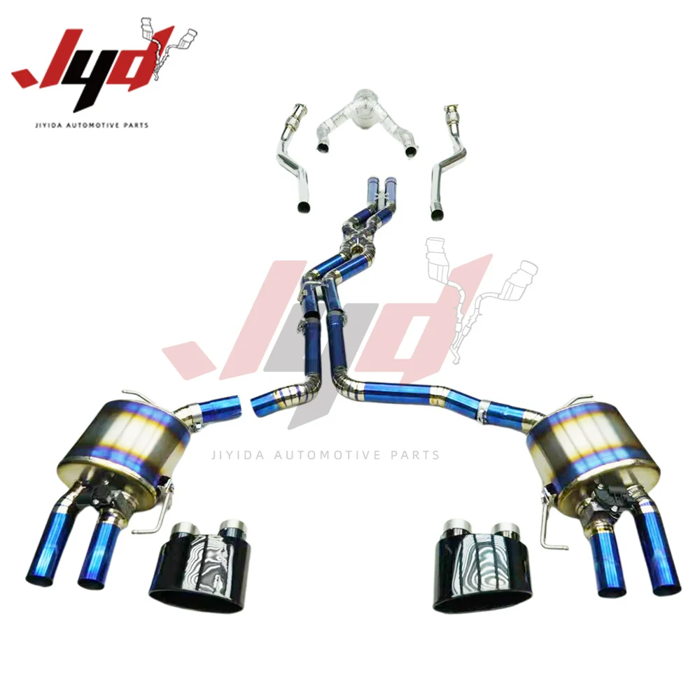 JYD Titanium Alloy Full Exhaust Catback System for  2019-2023 A6 A7 C8 3.0T Downpipe with Catback Muffler