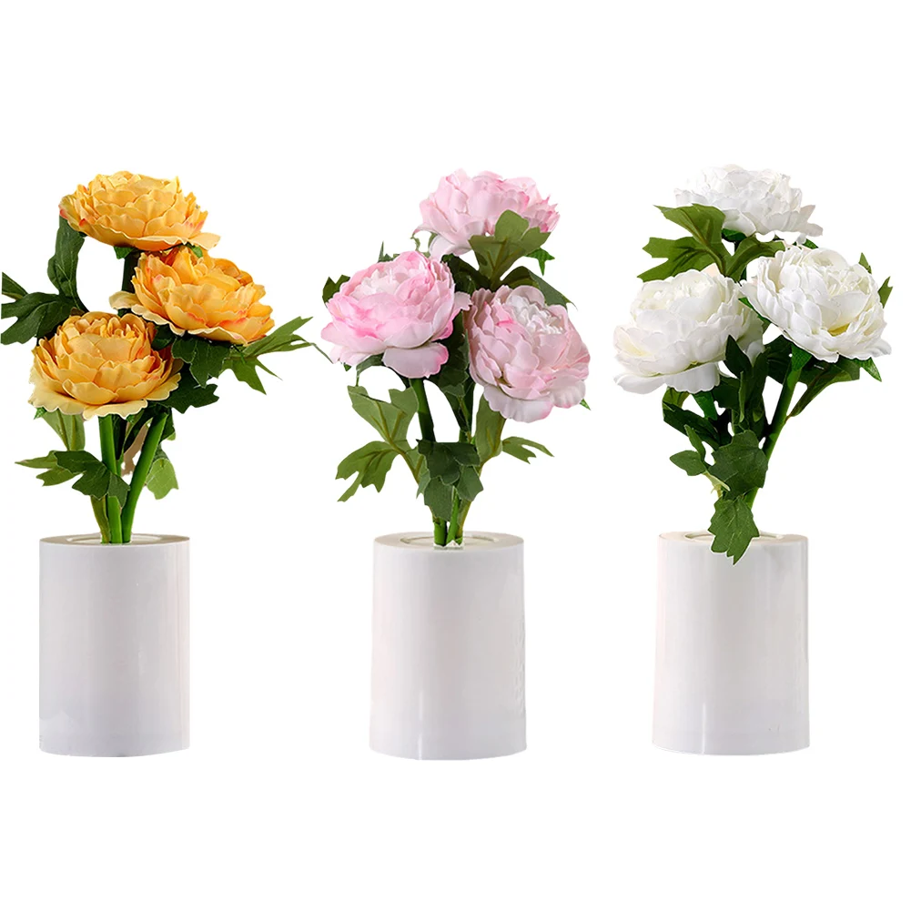 Luce notturna a LED con fiore di peonia Luce calda Luce d'atmosfera di peonia riutilizzabile per regali di anniversario di San Valentino, Natale