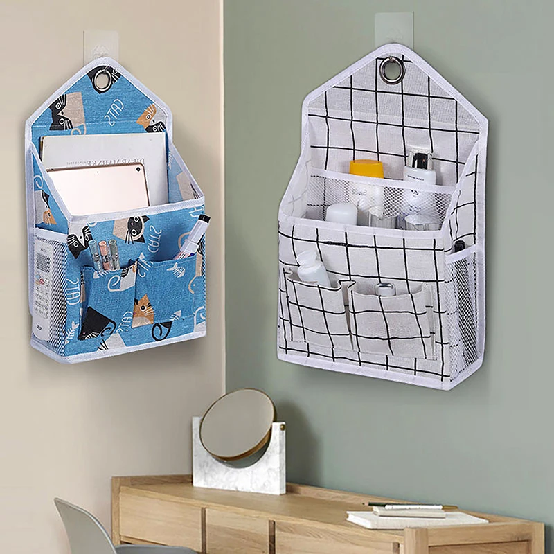 

Large Capacity Cotton Linen Storage Bag Home Wall Mounted Organizer Hanging Bag Closet Toy Box Container Organizer Fabric Basket