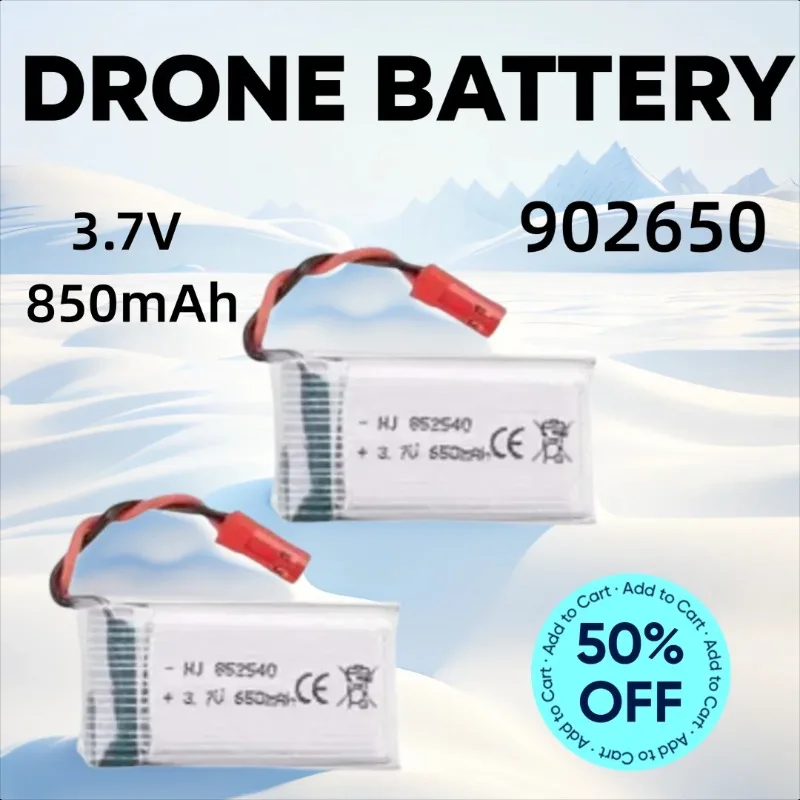 

3.7V 850mAh 902650 Lipo Battery w/JST Plug for SYMA X56W MJX X400W X300C X800 HS110 HS200 S670 RC Drone Four Axis Aircraft