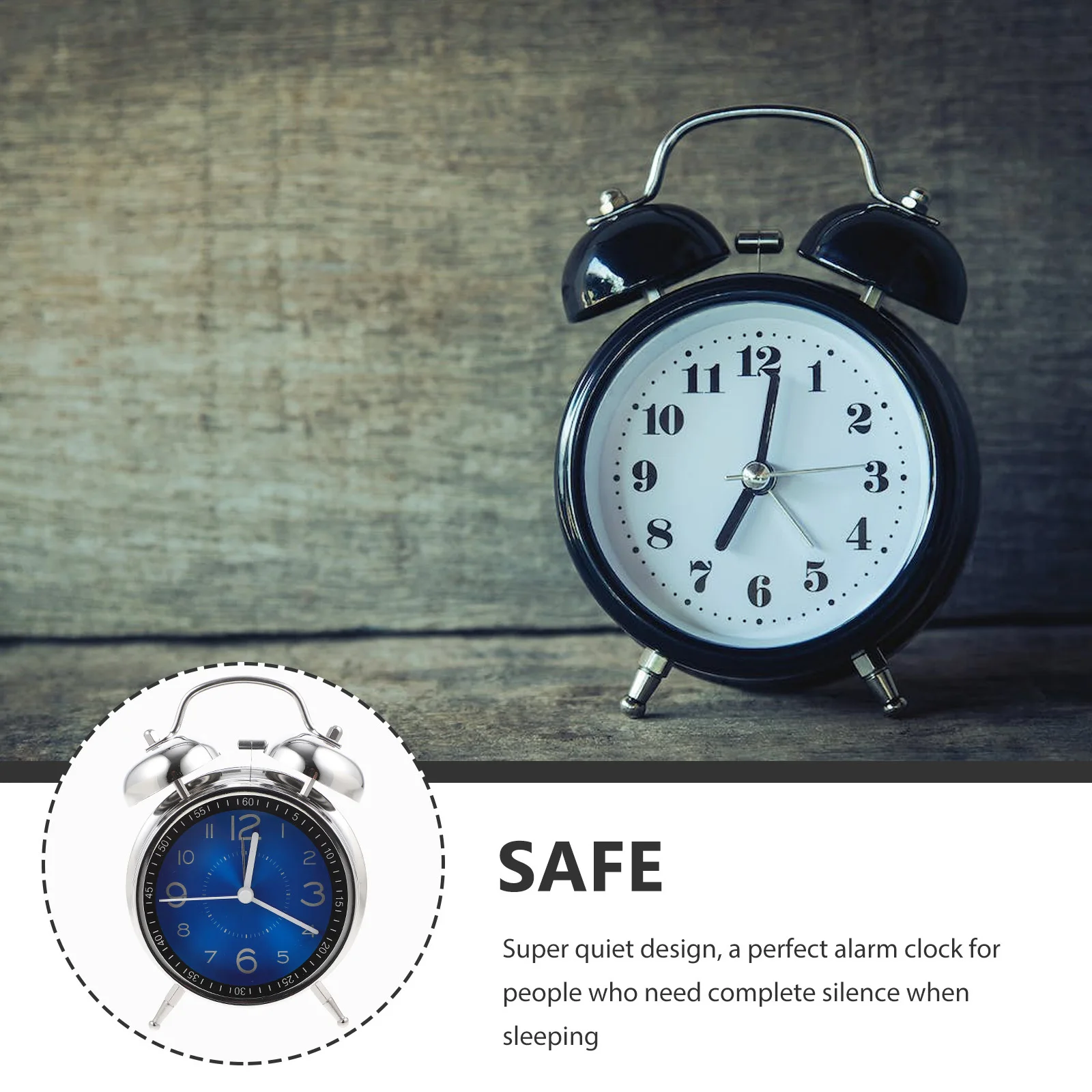 

Led Light Quartz Small Operated Silent Alarm For Bedroom Desk Decor Table Clock Heavy Sleepers Adult Round Iron