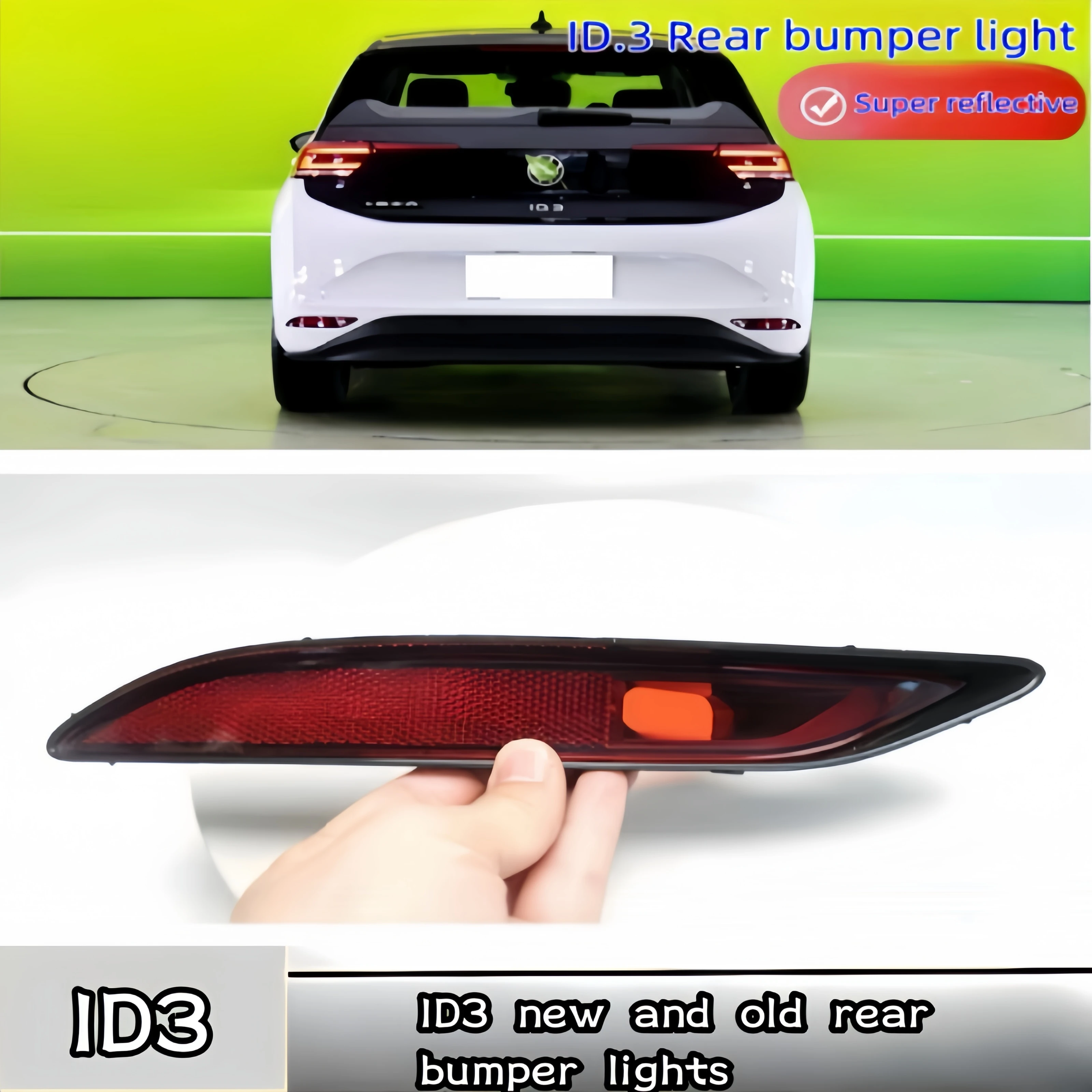 

Suitable for Volkswagen ID3 rear bumper reflector light, rear bumper reflector strip, rear fog light, rear small light, anti rea