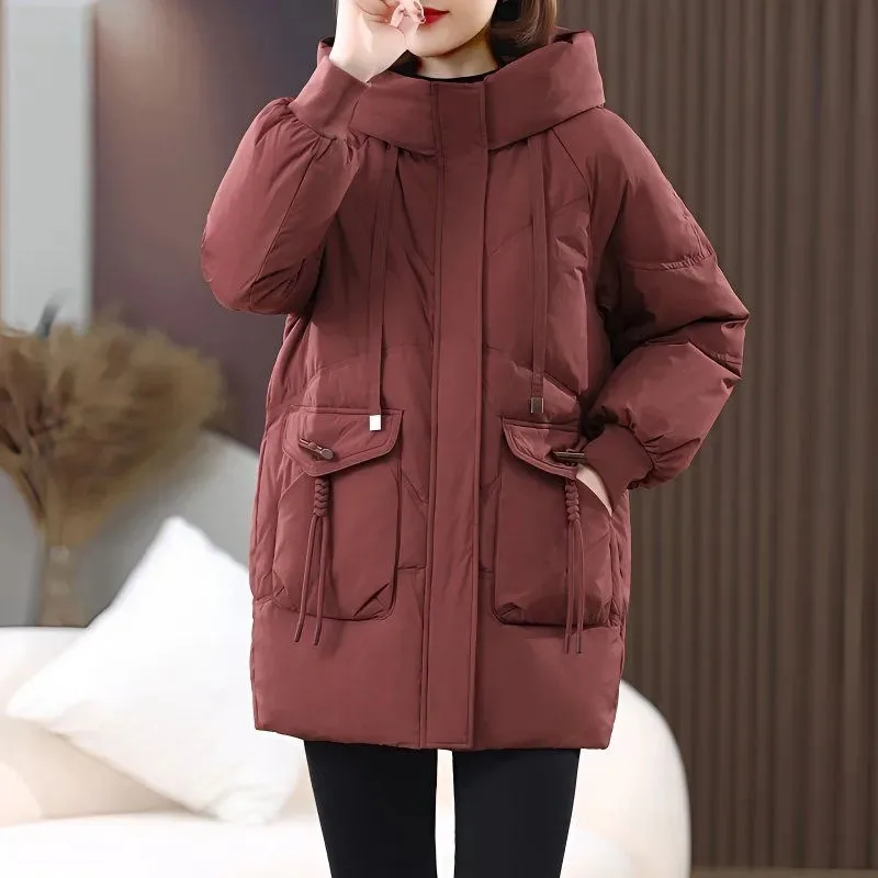 

Новая пуховая хлопковая куртка, зимняя женская корейская длинная толстая теплая стеганая куртка, женское зимнее пальто, парка с капюшоном, хлопковая одежда 4XL
