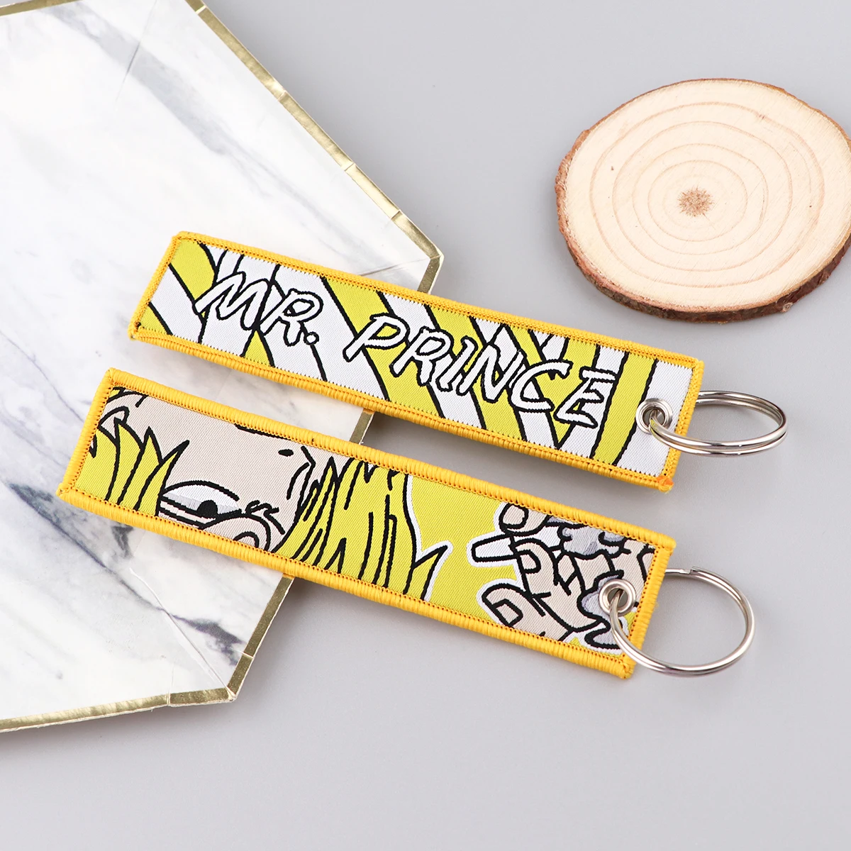 원피스 애니메이션 열쇠 고리 남성용 여성용 자수 열쇠 고리 홀더 키 태그 열쇠 고리 오토바... - 2