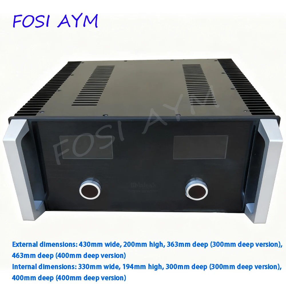 

430*200*463mm FOSI AYM All-Aluminum Amplifier Case Replica McIntosh Chassis Vacuum Tube Post-Amplifier Chassis Shell DIY Box