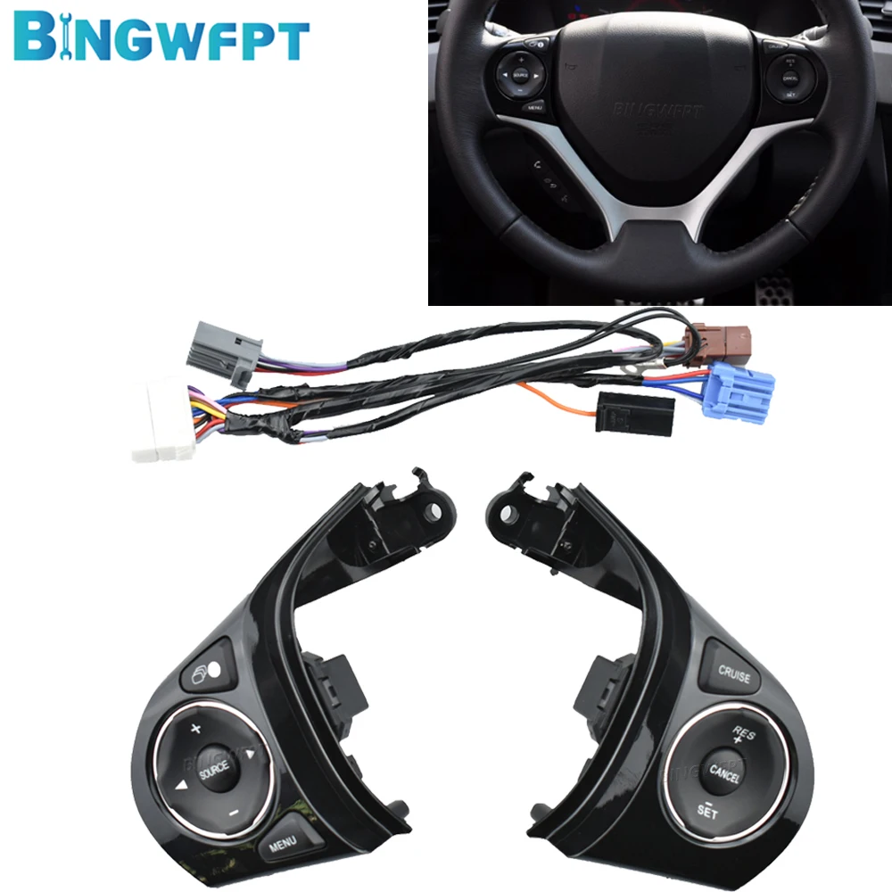 

BINGWFPT Steering Wheel Control Switch Cruise Button For Honda Civic 1.8L 2012 2013 2014 2015 35880-TR6-A01