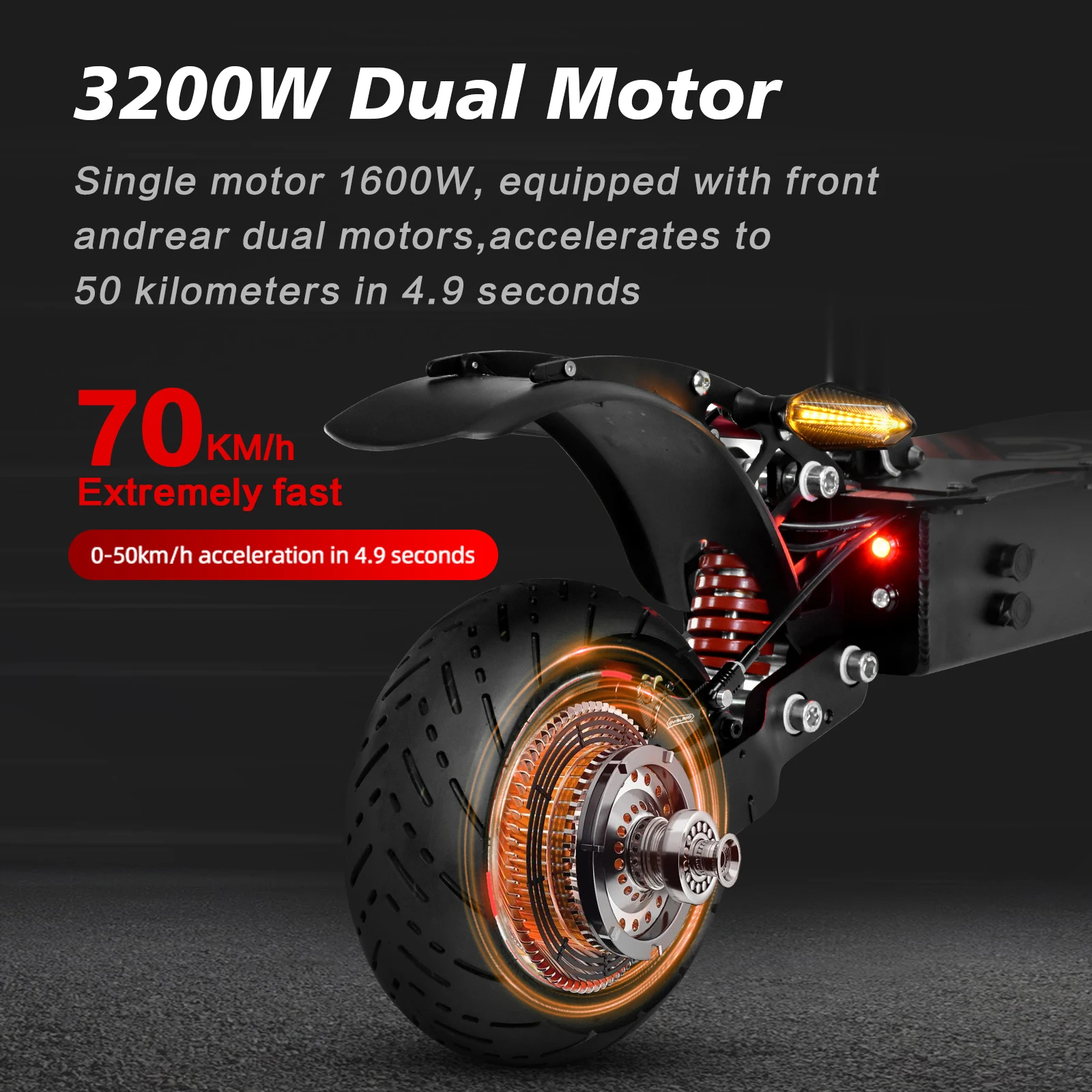 BOYUEDA Q7Pro Patinete Eléctrico Todoterreno – Motor Dual 3200W - imagen 3