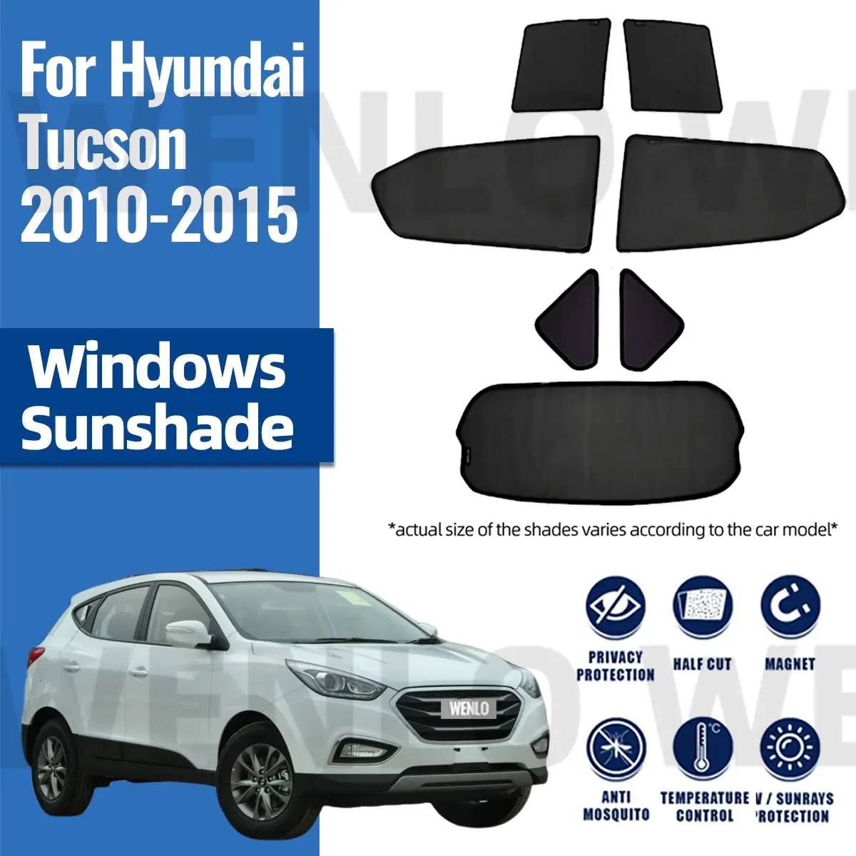 

For Hyundai Tucson LM IX35 2010-2015 Magnetic Car Sunshade Visor Front Rear Windshield Frame Curtain Side Window Sun Shade